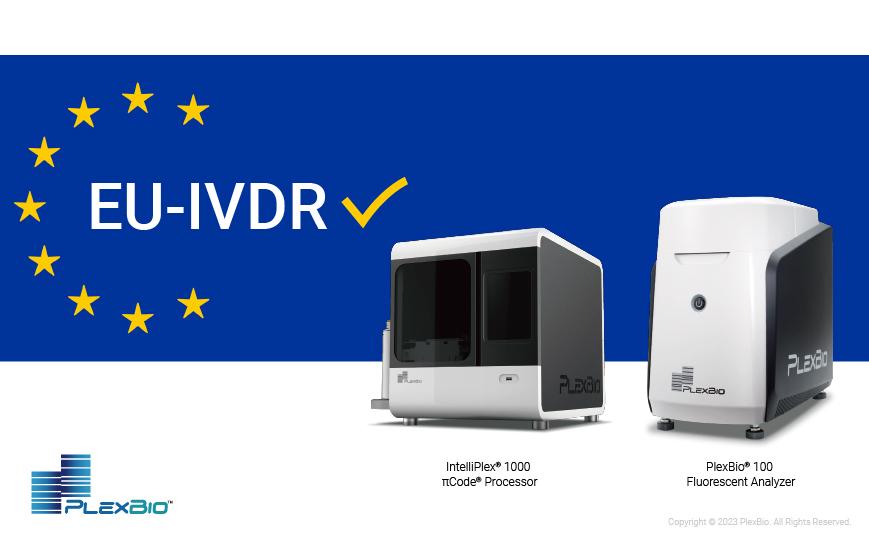 PlexBio™100 Fluorescent Analyzer & IntelliPlex™ 1000 πCode Processor obtained the certification of IVDR