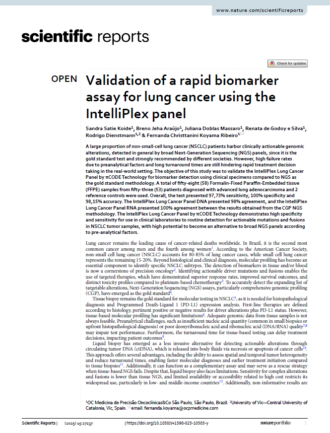 博錸肺癌檢測試劑臨床驗證登上《Scientific Reports》：與 NGS 結果一致，支援當日完成報告加速臨床決策